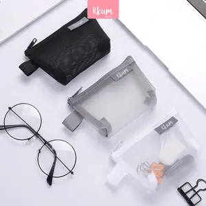 Tas pouch mini jaring/ Pouch transparant alat tulis/ Dompet kosmetik simple lucu aesthetic