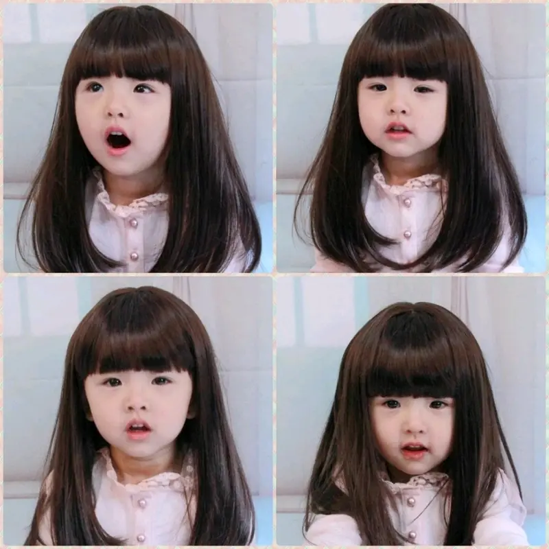 Wig Anak Perempuan Rambut Palsu Cantik Fashion Poni 5