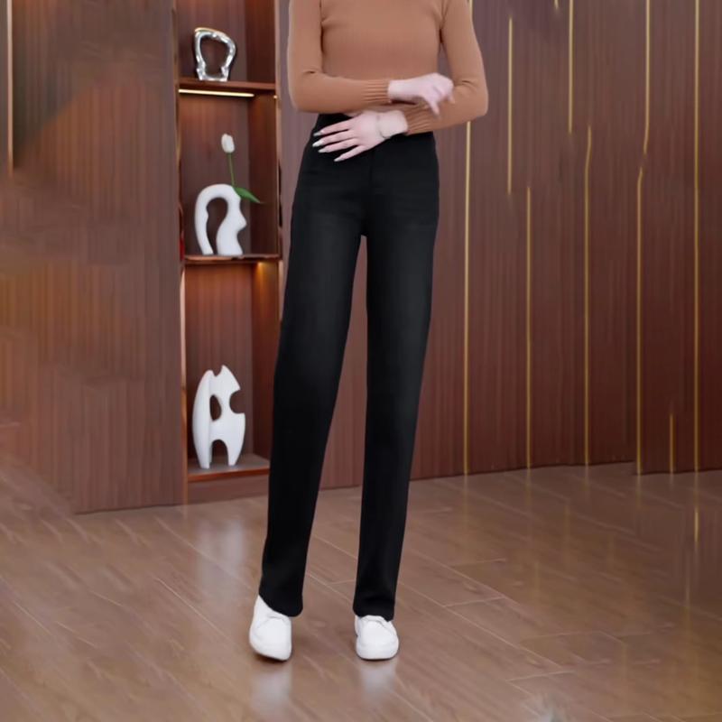 Quần Jean ống xuông cạp cao co giãn mềm mại thoải mái QJF023 - Size S-3XL 3