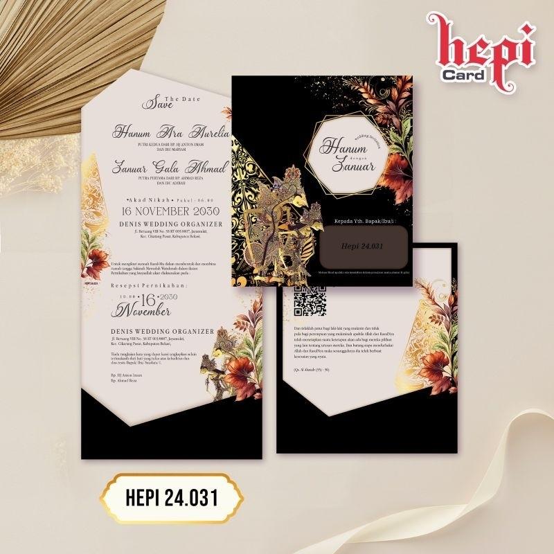 Undangan Pernikahan Kekinian  HEPI 031 Elegan Modern Paket Lengkap 100 PCS Gratis Label & Plastik - JanjiKita | Default