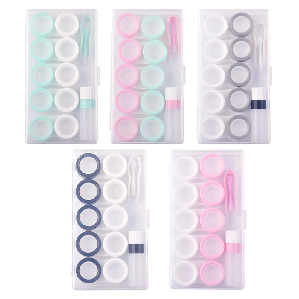 Contact lens box Convenient Small Soak Contact lens holder 5 pairs Portable Eyewear bag for Travel Daily use Contact lens care Eyewear accessories