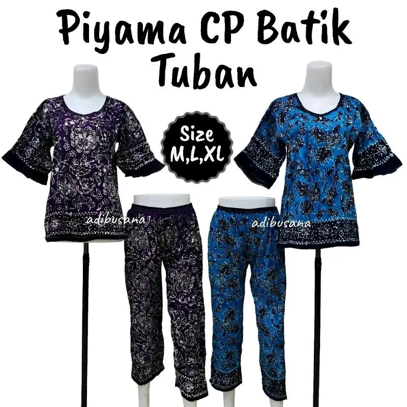Piyama Babydoll Dewasa CP (celana panjang tangan pendek) Batik Tuban PALING DICARI TERLARIS