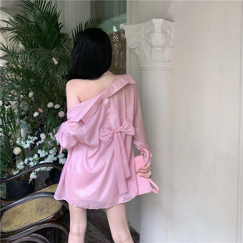 Quần Áo Chống Nắng, Mẫu Thiết Kế Thắt Nơ, Thích Hợp Cho Kỳ Nghỉ Hè Và Du Lịch, Nữ Thần Thiết Y, Thiết Yếu Cho Sinh Viên Đại Học, Có Ngoại Cỡ, Chất Lượng Nhà Máy 8