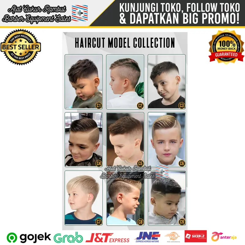 Poster Model Rambut Untuk Barbershop Pangkas Rambut Kertas 4