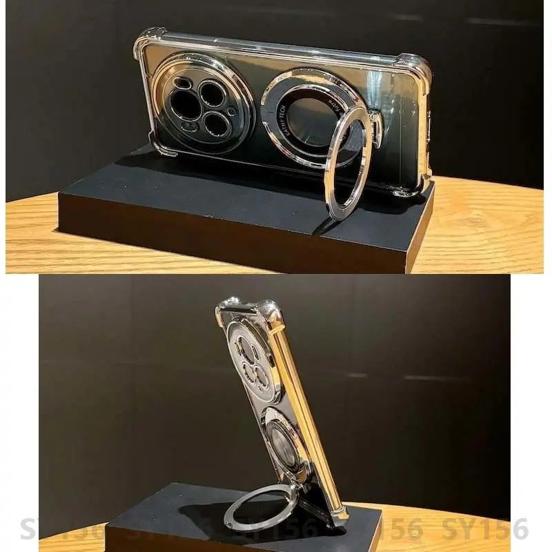 Ốp Cho OPPO Reno 12F, Reno12 F, Reno12F, 12 Pro 5G, Có Giá Chân Đế Giá Đỡ Nam Châm, Bảo Vệ Camera, Mềm Và Trong Suốt, Thẩm Mỹ Sang Trọng, Chống Sốc, Đệm Khí Dày, Chống Sốc 4