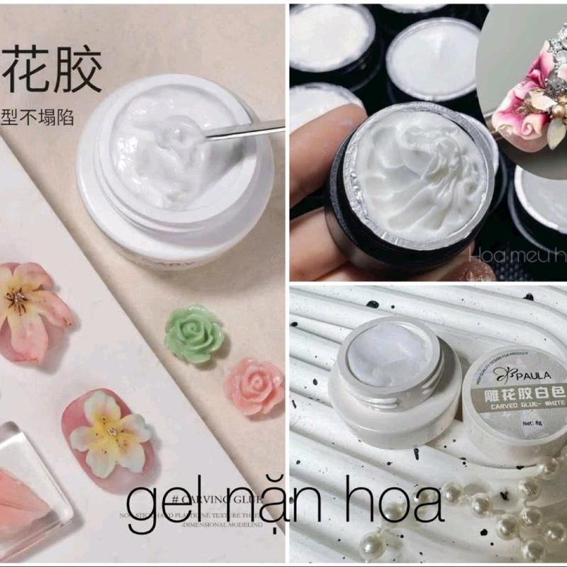  Gel khô nặn hoa màu trắng gel nặn ngọc trai tạo hình siêu dễ nặn 