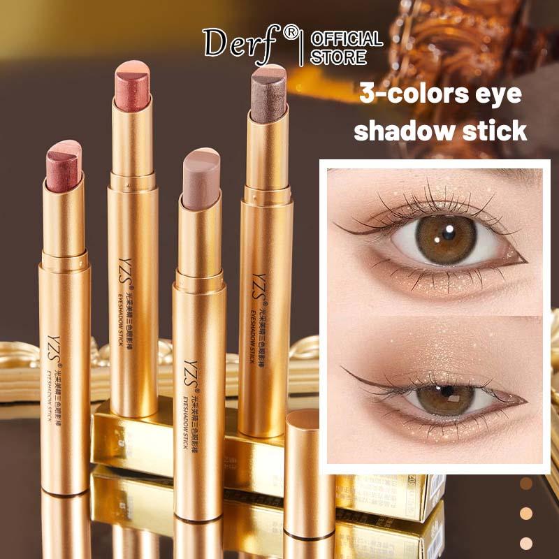 Phấn mắt dạng thỏi ba màu Pearlescent Fine Flash Volume Eye Shadow Stick Matte Color Non-makeup Eye Shadow Pen