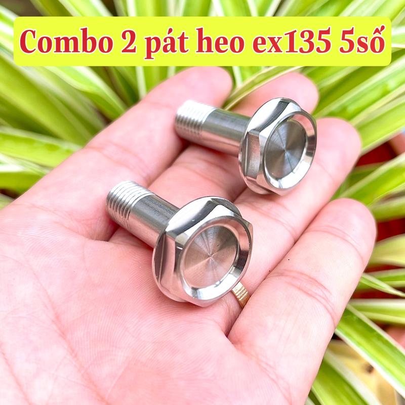 Combo 2 Ốc Pát Heo Ex 135 và Ốc Chân Phuộc Sirus cho Xe Sirus - Futu Led 125i, Chất Liệu Inox 304 Không Rỉ Sét