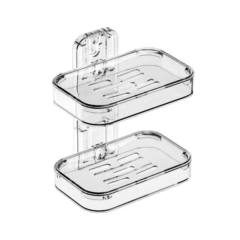 Giá Để Đồ COD-Giá Để Đĩa Xà Phòng, Giá Để Đồ Gắn Tường Cho Phòng Tắm, Phòng Tắm, Hệ Thống Thoát Nước Chịu Lực, Hai Lớp, Không Đục Lỗ, Chịu Tải, Chống Thấm Nước Và Chống Ẩm Mạnh, Phiên Bản Mới Nhất HUGME 4