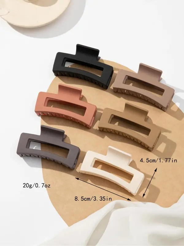 Solid Color Matte Hair Claws, Casual Versatile Hair Accessories for Women, Minimalist Headwear Suitable for Thick Hair 1