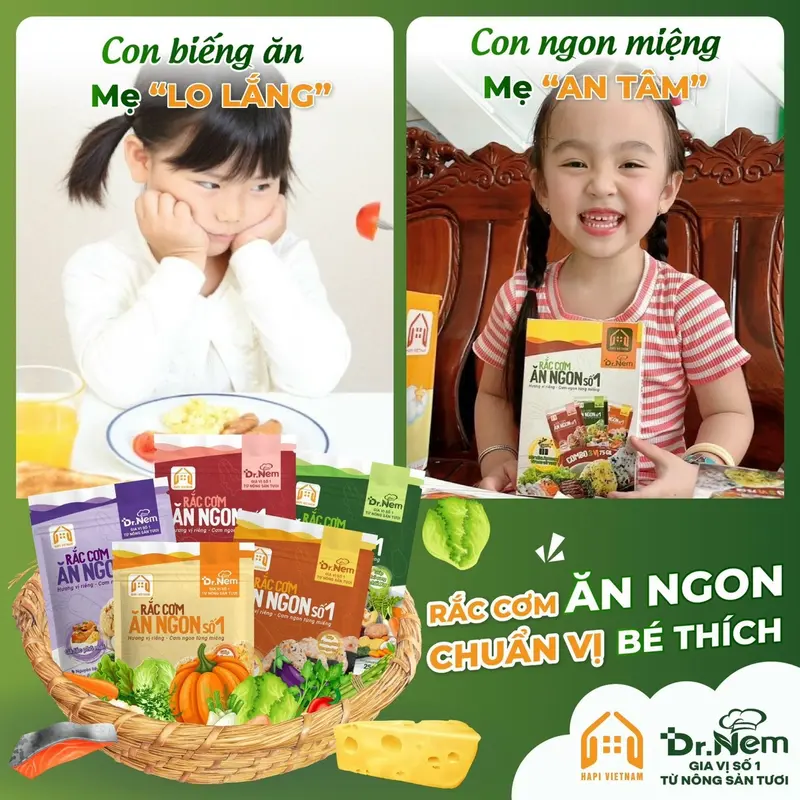 Gia vị rắc cơm ăn ngon nhiều dưỡng chất 3 vị gói lẻ tùy chọn 6