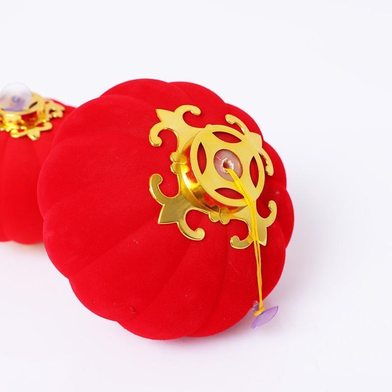 Product Introduction of 30 PCS/Packet New Year Red Flocking Small Lantern Hanging Bonsai Outdoor Waterproof Blessing Character Wedding Decoration Hanging Lanterns On The Tree For The New Year 18