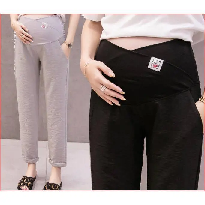 Quần Bầu baggy đũi siêu mịn mát thiết kế Vạt chéo có chun chỉnh tiện lợi cho mẹ bầu QB9669 2