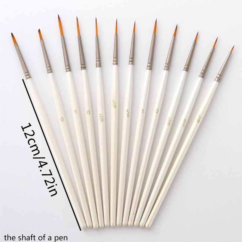 Detail Paint Brush Set, 12pcs/set Nylon Painting Brush for Acrylic, Watercolor, Gouache, Art Drawing Supplies for Beginners 1