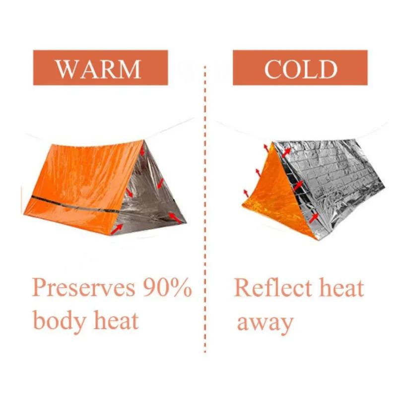 Product Introduction of Emergency Shelter Waterproof Thermal Blanket Rescue Survival Kit SOS Sleeping Bag Survival Emergency Tent Outdoor Equipment 2