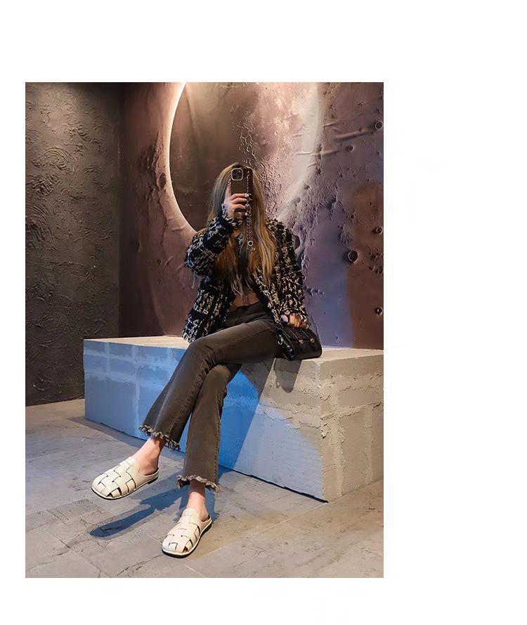 Product Introduction of 2024 Popular Roman Sandals Women's 2024 New Spring and Summer Toe Box for Outdoors Pumps Half Slippers Women's Slip-on Mules Shoes 7