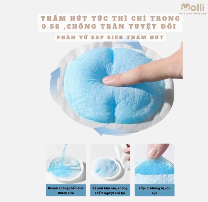 Product Introduction of Miếng lót thấm sữa Molli siêu mỏng, 50pcs/100pcs bình  sữa hút  sữa  power  pump cốc  hứng  sữa  silicon  tự  dính máy  hút  sữa  mom  cozy  v1  pro máy  hút  sữa  imani cốc  hứng  sữa  silicon  tự  dính miếng  thấm  sữa miếng  lót  thấm  sữa  100  miếng 14