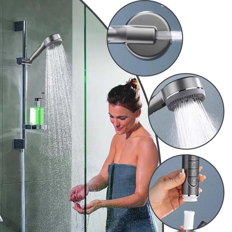Shower Head Set, 3 Counts/set Including Handheld Shower Head & Hose & Holder, High Pressure Shower Head Set, Bathroom Shower Equipment 5
