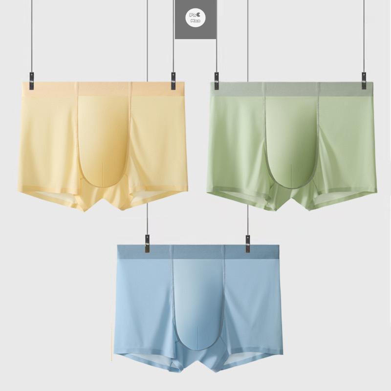ComBo5 quần lót nam boxer lụa sữa mát lạnh,quần sịp nam đúc su vải mỏng bền mềm mịn thoáng khí PM32A quan lot Quần Boxer Menswear Áo Ngực