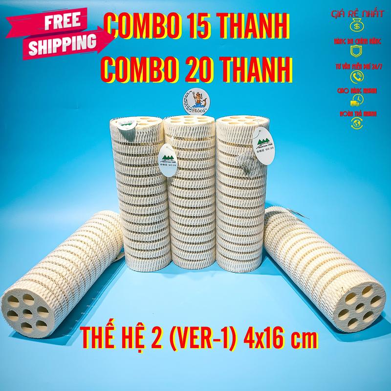 combo 15 thanh, com bo 20 thanh sứ lọc Mountain tree 4x16cm thế hệ II Ver 1, vật liệu lọc nước nuôi vi sinh cá cảnh nước ngọt