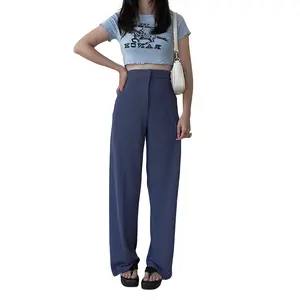 SIVALI Cozie Pants - Rib Knit Highwaist Cullote - Celana Kulot Wanita Panjang Anti Kusut Outfit Casual Formal Untuk Kerja Kantor Korean Style Petite Friendly Brown Karet Basic Loose Soft Soft Dark