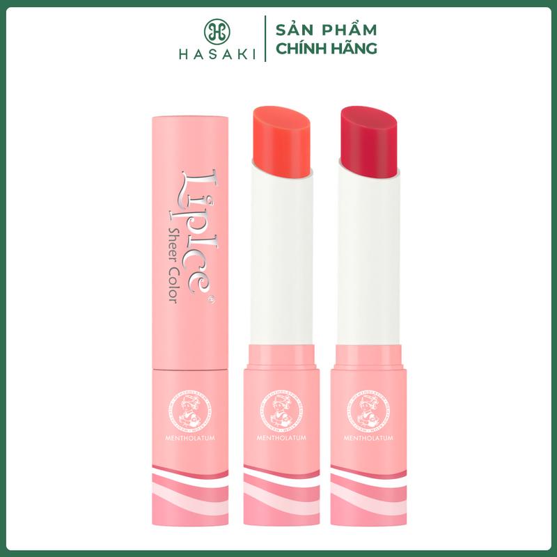 Combo 2 Son Dưỡng LipIce Hiệu Chỉnh Sắc Môi - Cam Đào + Đỏ Mọng 2.4g | HASAKI BEAUTY