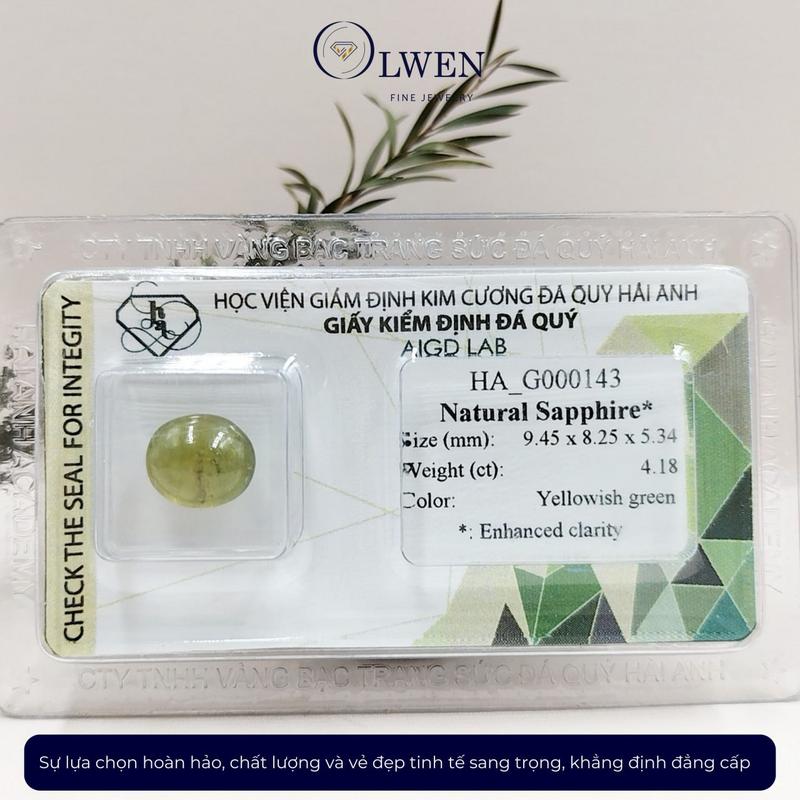 HA_G000143 - Đá Sa-Phia Thiên Nhiên - 4.18 ct 2