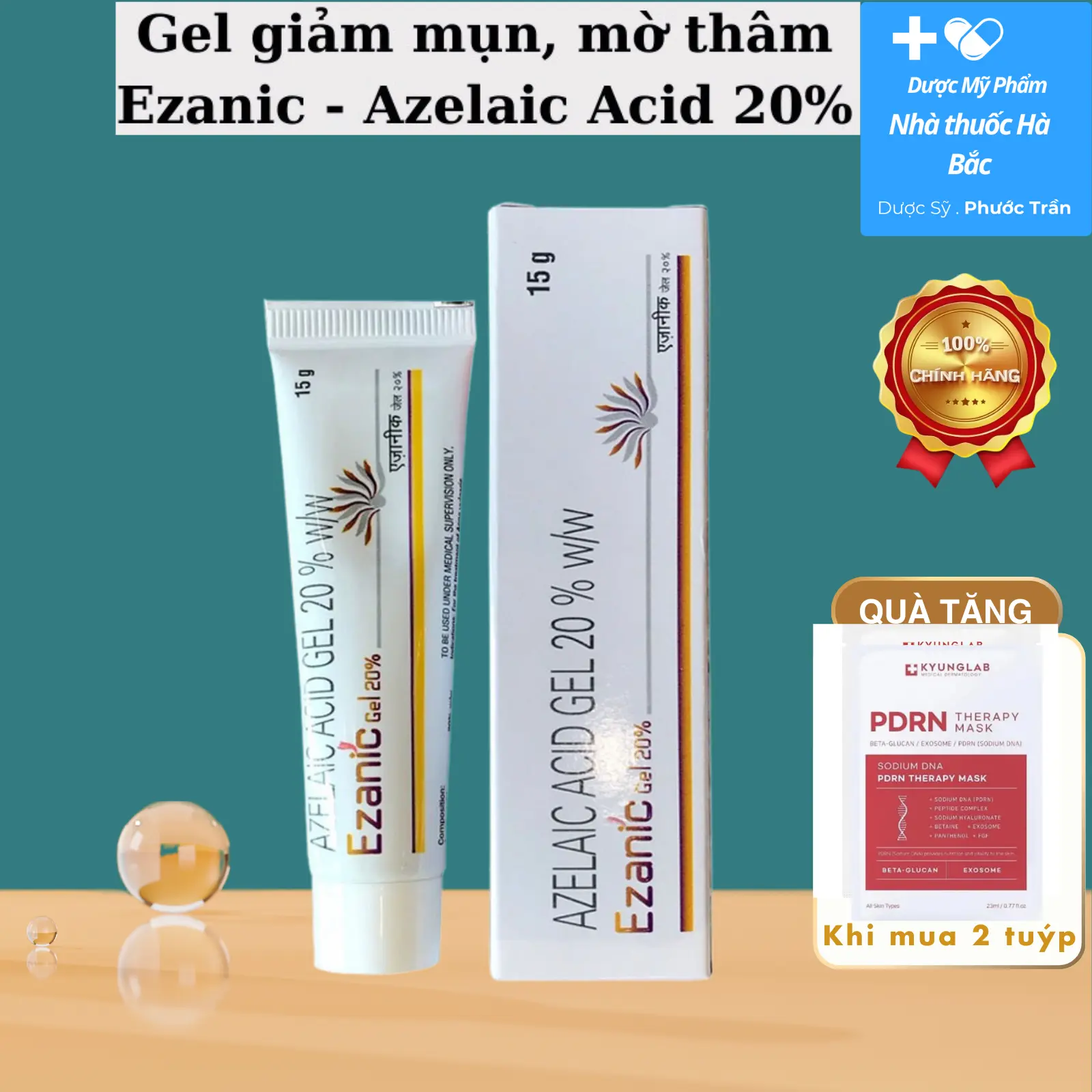 Gel Ezanic Azelaicacid 20% Hỗ Trợ Giảm Mụn Mờ Thâm