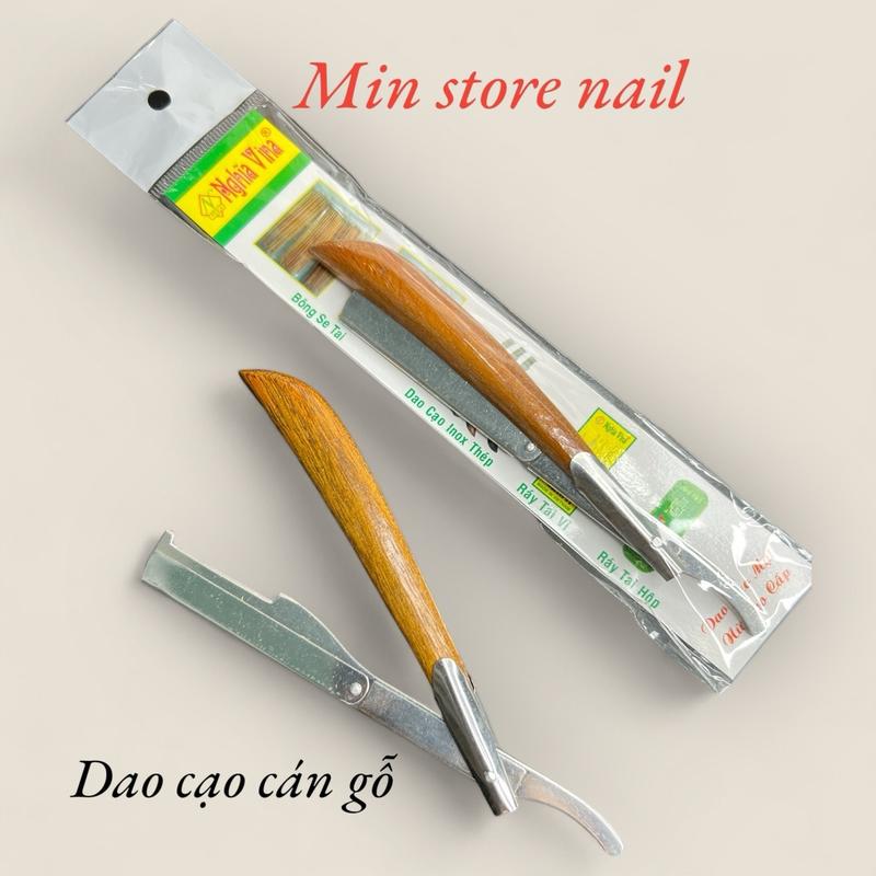 Dao Cạo Lông Mặt, Cạo Lông Mày Cán Gỗ Cao Cấp( không kèm dao lam) Cosmetic Mỹ Phẩm