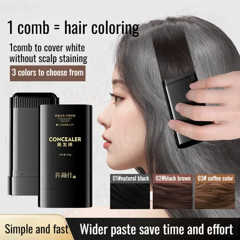 Nourishing hair coloring stick with teeth hair color comb