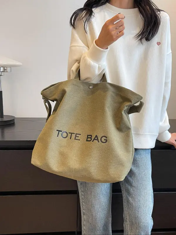 Simple Women's Letter-printed Handbag, Casual Large-capacity Shoulder Bag That Can Be Worn Cross-body, Suitable for Work and School, Fashionable and Versatile Daily Use Bag 5