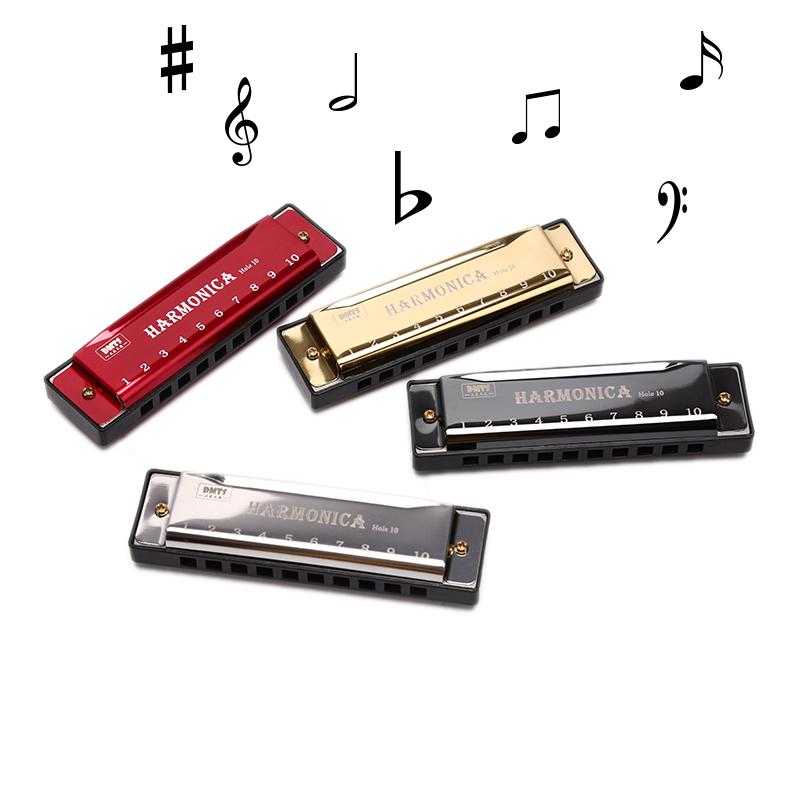 Kèn Harmonica Tremolo 10 Lỗ Chất Lượng Cao, Phím C, Tấm Bọc Bằng Thép Không Gỉ, Thân Chính Bằng Nhựa Cấp Ăn Được, Dễ Chơi, Thích Hợp Cho Học Sinh Và Người Mới Bắt Đầu