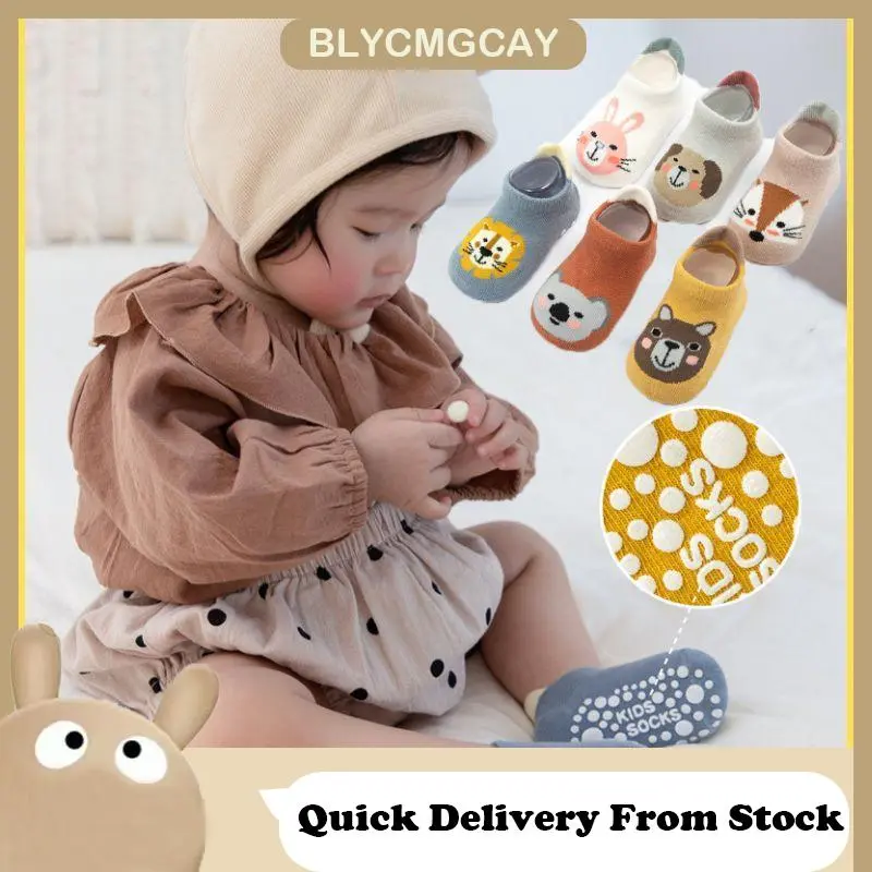 Tất Trẻ Em Bé Bằng Vải Bông, Thiết Kế Hoạt Hình Dễ Thương, Không Trơn Trượt, Thích Hợp Cho Trẻ Từ 0-5 Tuổi, Tất Đi Trong Nhà, Tất Mùa Xuân Và Mùa Thu 0