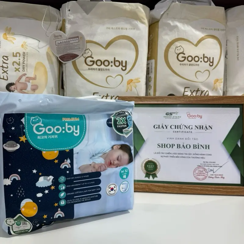 [Combo 2] Bỉm Đêm Tã,Bỉm Gooby Extra mềm mại,an toàn,thấm hút size NB/S/S-M/M/L/XL/XXL/XXXL cho bé Sơ Sinh-35kg +có quà tặng bim chobe tã  quần 4