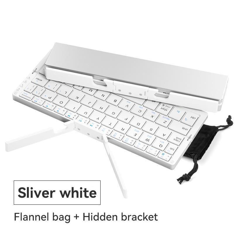Charging Wireless Bluetooth-compatible Keyboard, Foldable Keyboard with Hidden Stand & Bag, Portable Keyboard for Phone & Tablet, Gift Ideas, Computer Accessories 4