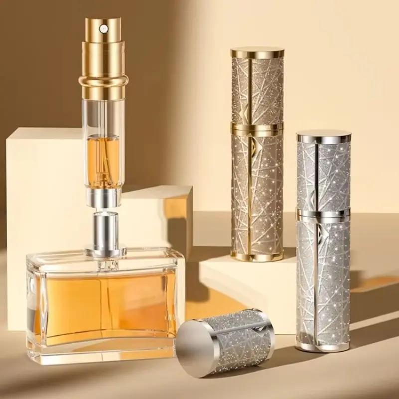 Chai Nước Hoa Bằng Da, Cầm Tay, Chai Xịt Rỗng 5ml, Có Thể Nạp Đáy, Hộp Đựng Mỹ Phẩm, Thích Hợp Đi Du Lịch 1