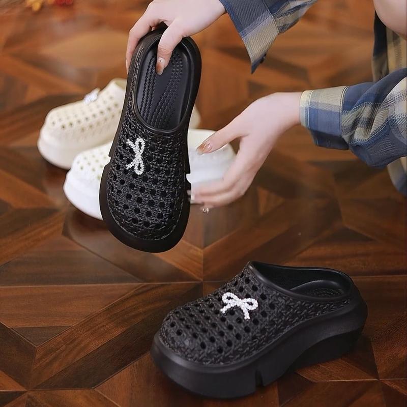Product Introduction of Giày Tăng Chiều Cao, Bán Chạy Cho Mùa Lò Xo Và Mùa Hè, Đế Dày 7Cm, Siêu Nhẹ, Thoải Mái Khi Bước, Thời Trang, Thiết Kế Dễ Phối Đồ, Guốc, Phong Cách, Giày Tăng Chiều Cao dép  bùi  trà，Tăng thêm 7cm dép  chữ  h 2