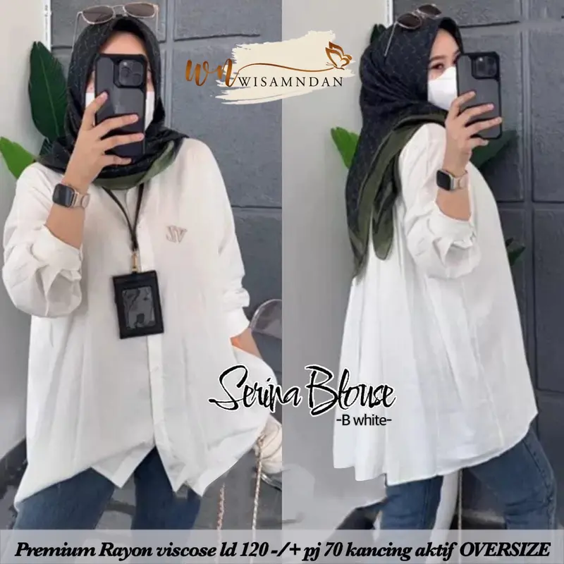 BLOUSE POLOS WANITA JUMBO KATUN RAYON PREMIUM ATASAN WANITA JUMBO LD 120 KOREAN STYLE LENGAN PANJANG 2