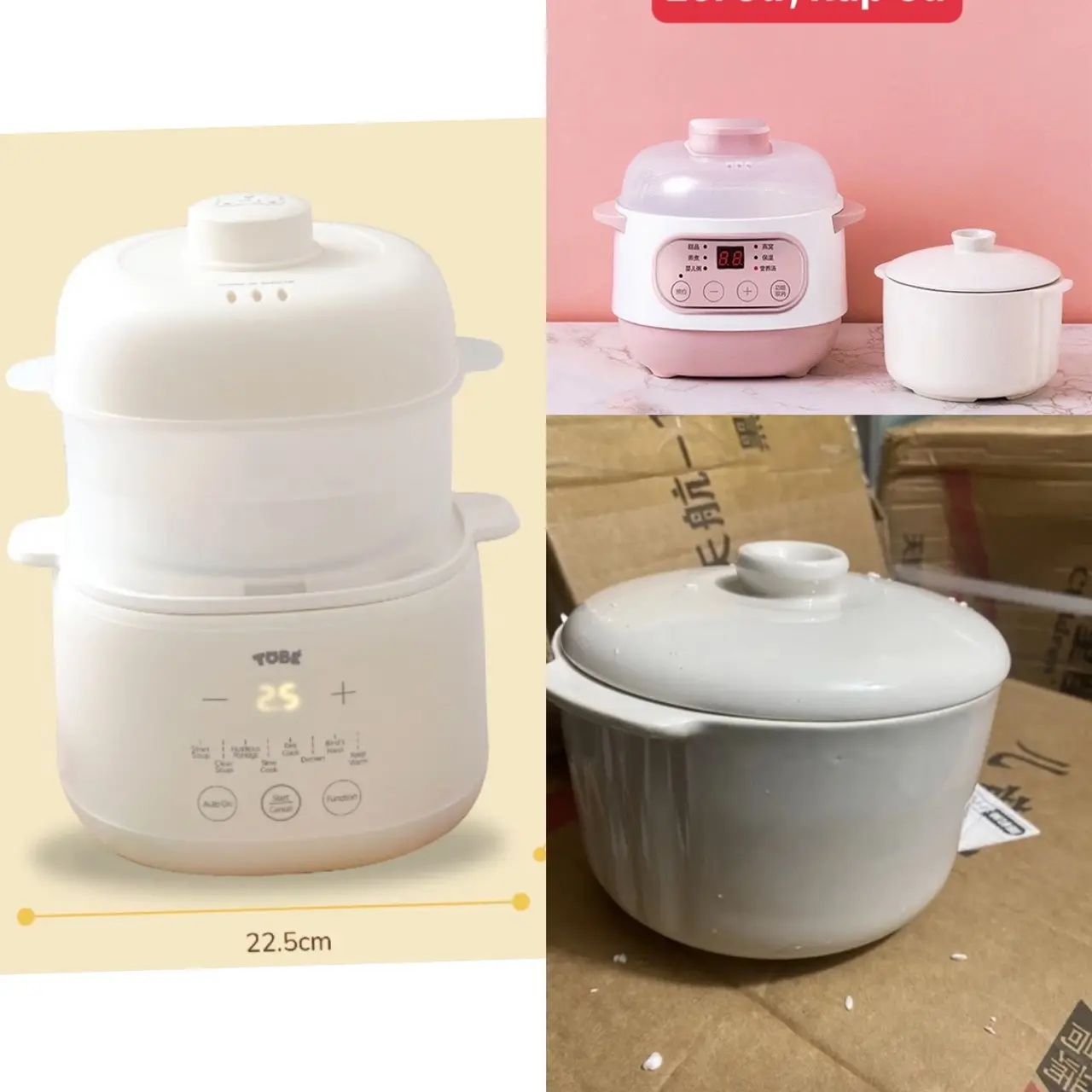 Lõi sứ nồi nấu cháo  1 lít  và nắp thay thế cho tobe , seka