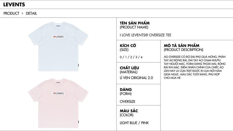 Product Introduction of Áo Thun I Love Levents Oversize Tee 1
