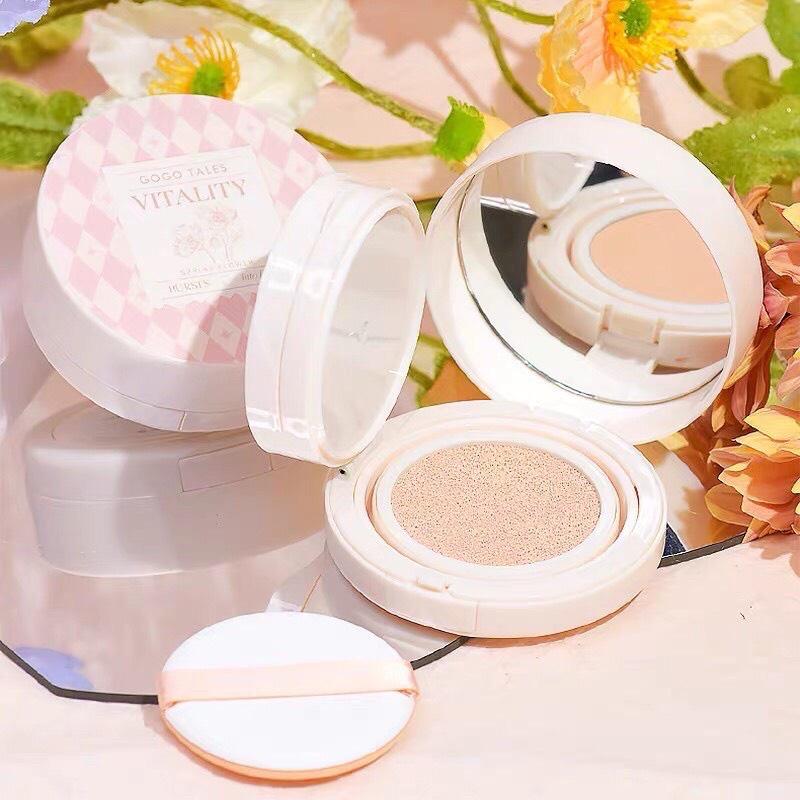   CÓ SẴN  Cushion Phấn Phủ 2 in 1 Kết Hợp 2 Tầng GOGO TALES VITALITY Lì Mịn Cả Ngày Dài Che Khuyết Điểm Và Kiềm Dầu Trang Điểm Mỹ Phẩm Cosmetic 