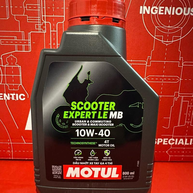  MẪU MỚI- XE GA 800ML- Dầu nhớt bán tổng hợp Motul Scooter Expert LE 10W40 