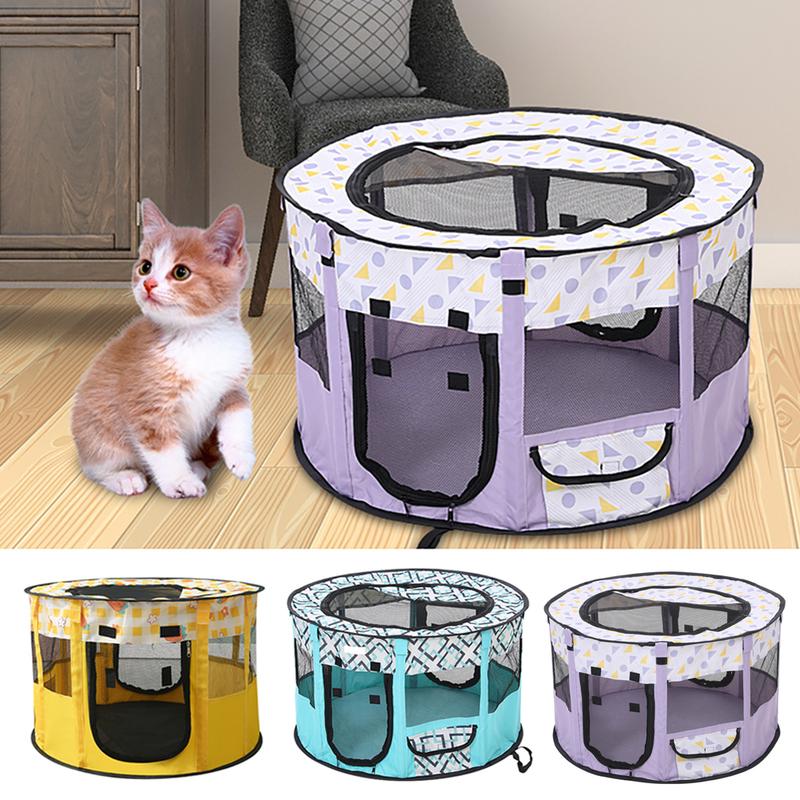 Product Introduction of Portable Folding Pet Tent Delivery Room Round Cage For Cat Tent Playpen Puppy Kennel Easy Operation Fence Outdoor Dogs House #464675 33