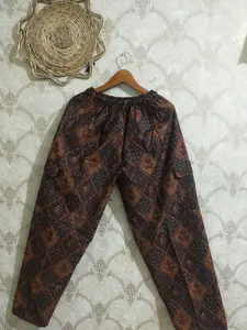 Celana Batik All Size Jumbo Katun Santai Hitam Putih Celana Boim celana pria celana betawi Pria Panjang Motif Nyaman Fit