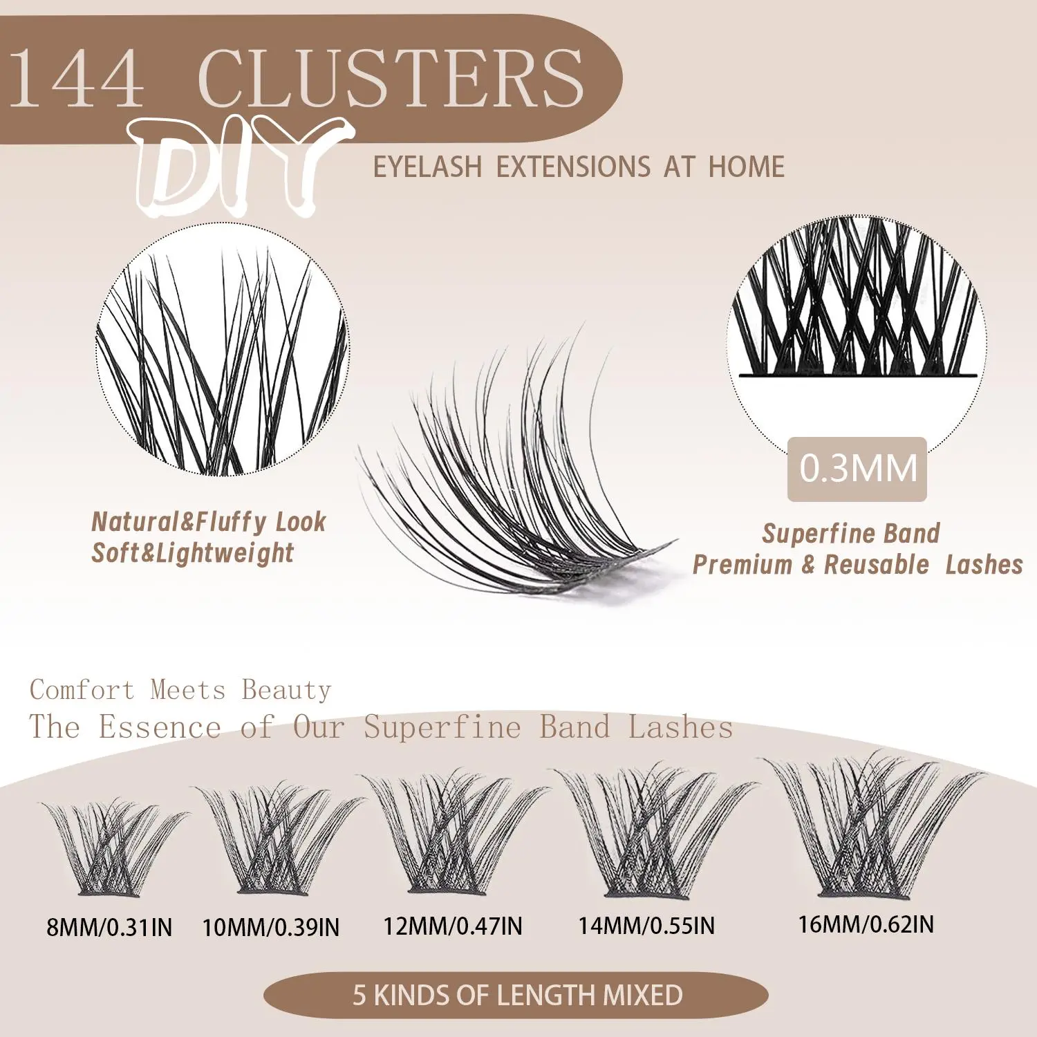 Individual Lash Extensions Kit, 1 Set Eyelash Extension Kit Including