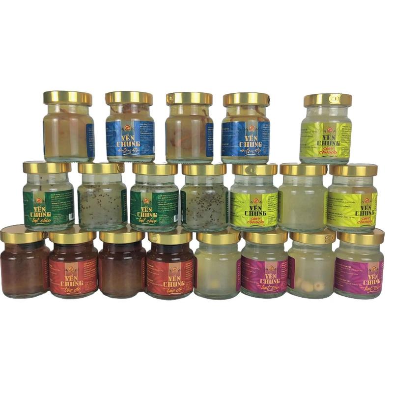 Combo 20 lọ yến mix 5 vị lọ 70ml không hộp táo đỏ hạt sen hạt chia sâm Canada không đường dùng đường cỏ ngọt Đông trùng hạ thảo không đường dùng đường cỏ ngọt yến sào yensao yensao hũ chưng sẵn