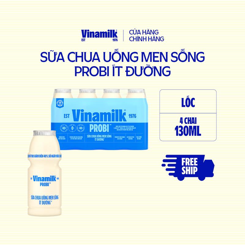   CHỈ GIAO THÀNH PHỐ LỚN TRONG 10KM  3 lốc Sữa chua uống Probi Ít Đường -chai 130ml  12 chai  