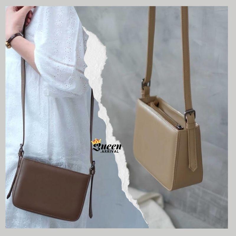 Tas Slempang Wanita LALA Simple Sling Bag Wanita Terbaru Bahan Kulit  Sintetis Miniso Kokoh Penutup Resleting 4 Variasi Warna Terbaik Jahitan Rapih Sling Bag wanita Terbaru 2023 Tas Selempang Wanita Terbaru 2023 0