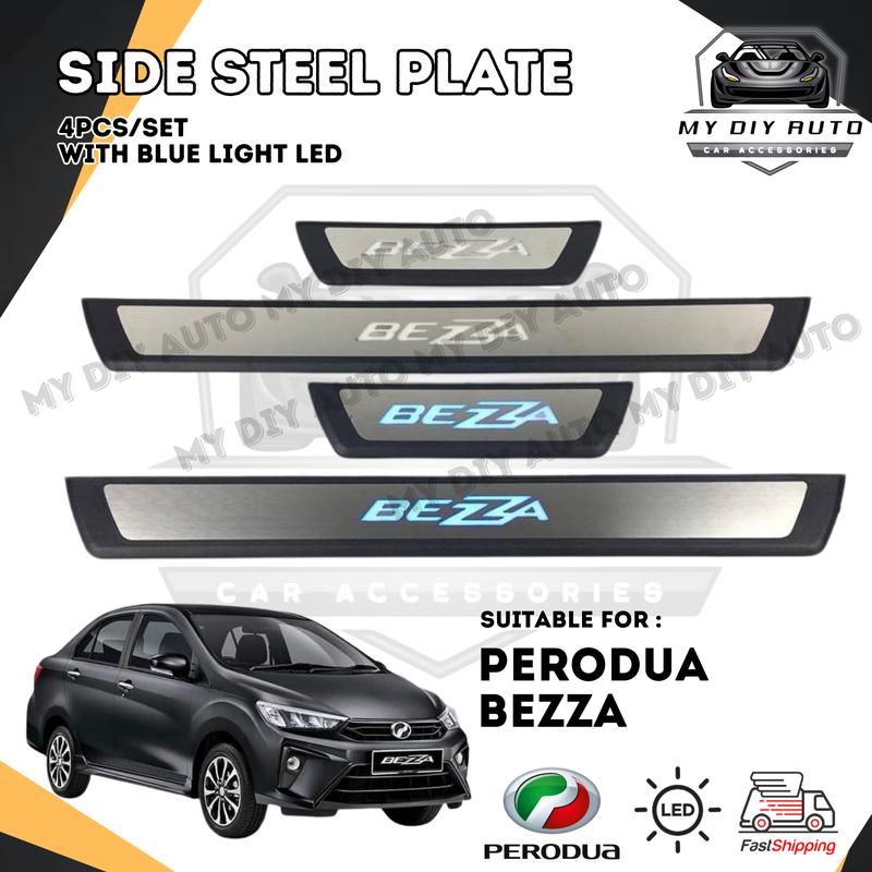 PERODUA BEZZA Side Sill Scuff Plate Door Side Step Door Step With Blue ...