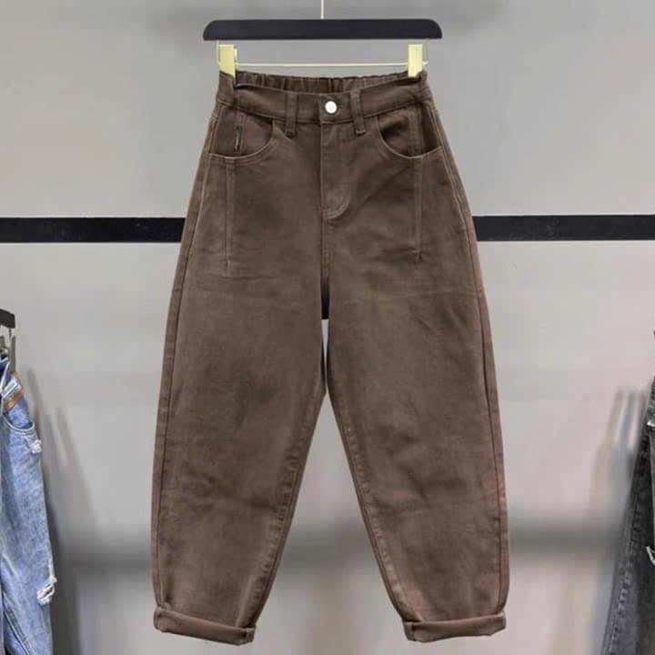 Quần LƯNG THUN baggy kaki jean bigsize dành cho nữ lưng thun sau thoải mái dễ mặc cho chubby từ (50kg đến 92kg) Q524 Women